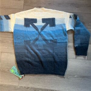 Off-White
Arrows ombré brushed jumper blue oversized men sweater